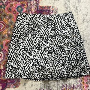 Leopard mini silk skirt